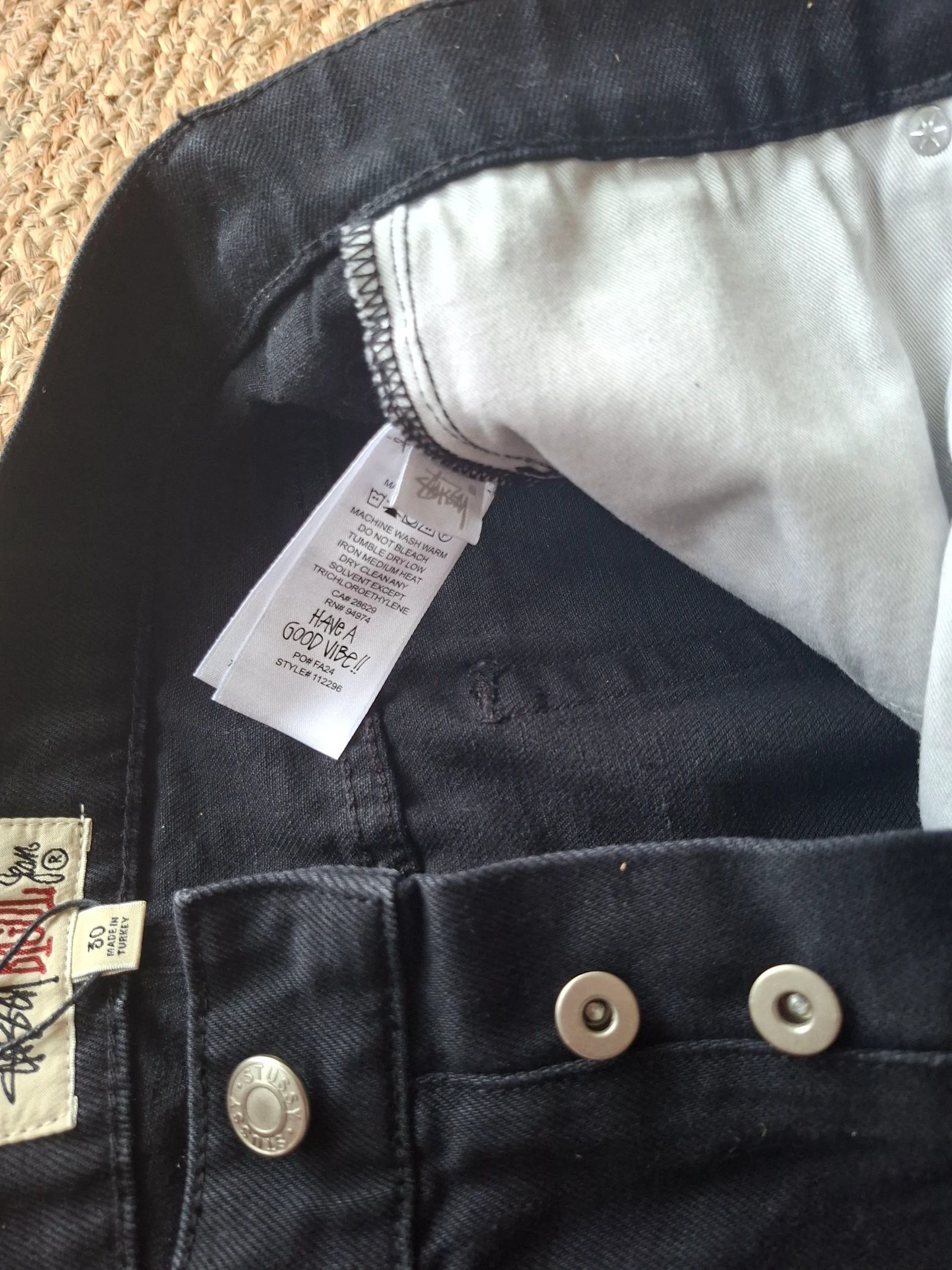 Stussy jort vaquero negro big oil jeans talla S – photo 5